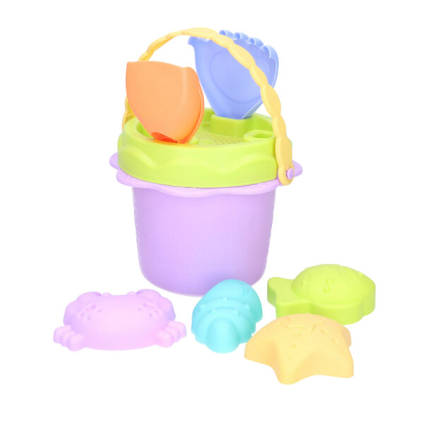 Strand/zandbak speelgoed set - emmer/schepjes met vormpjes - plastic - peuter/kind - dieren thema -